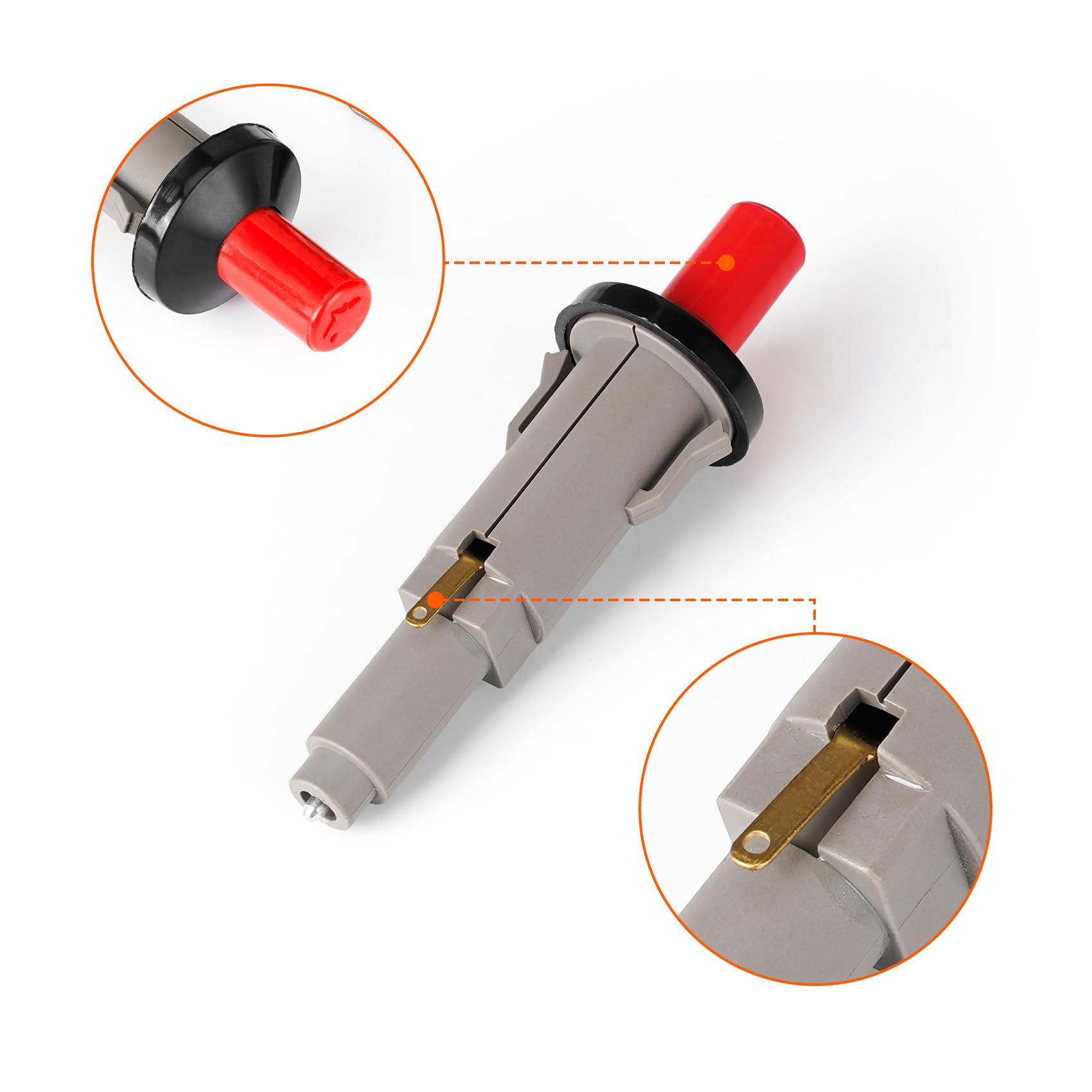 Lemfema 80462 Reemplazo Del Kit De Encendido Piezoeléctrico Con Botón Pulsador Para Parrillas De Gas Weber Q100 Y Q200