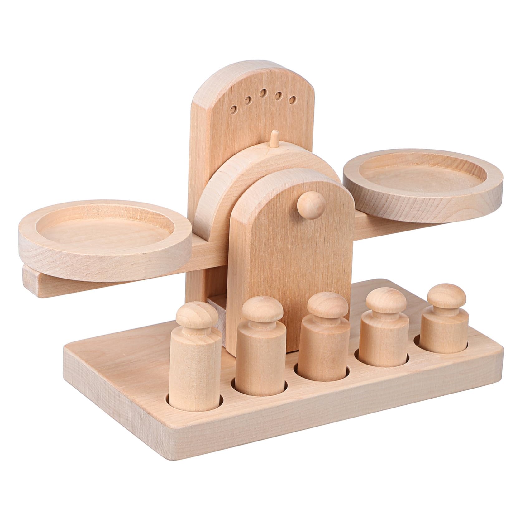 Giocattolo Educativo in Legno per Bambini Bilancia a Doppio Piatto, Gioco Creativo e Bilanciamento per Festa Scuola Decor e Apprendimento Divertente