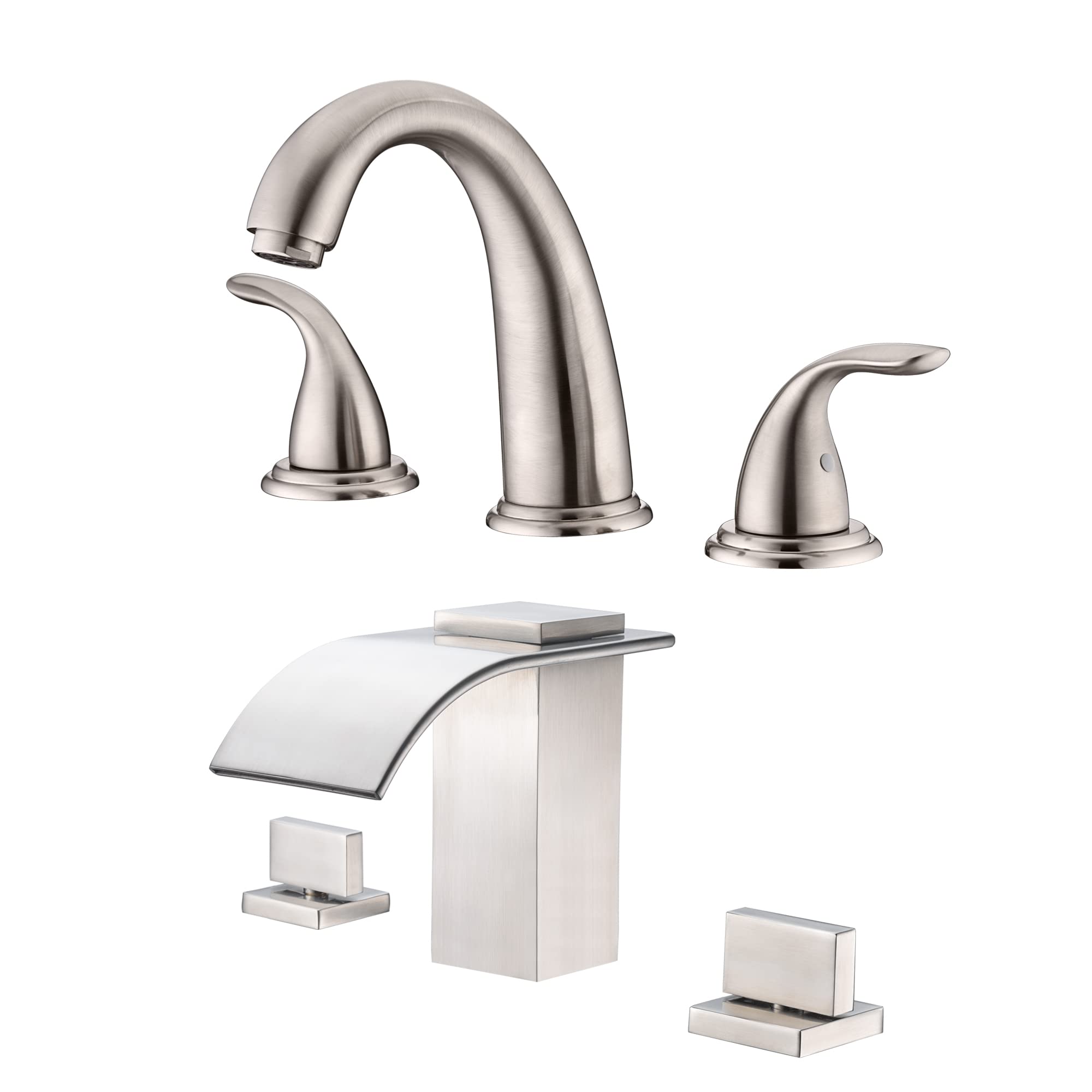 Nfusrxmbk Waterfall Widespread Bathroom Faucet S1408nw-Vg + Two Handle Roman Tub Faucet S2142ns