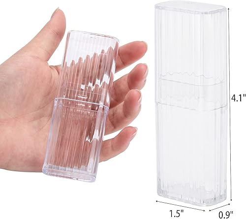 Miniatura 2 de Tbestmax Estuche de almacenamiento para proyectos, contenedor de almacenamiento portátil creativo, 8 piezas de hisopos de algodón transparente,