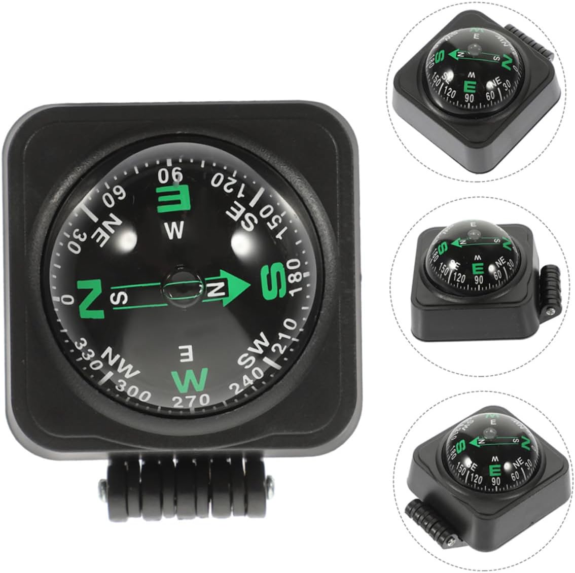3pcs Car Dashboard Compass Ball Adjustable Vehicle Navigation Compass for Cars Boats Motorcycles with Bottom Stick Suitable for Outdoor Travel and Automotive Interior Accessories