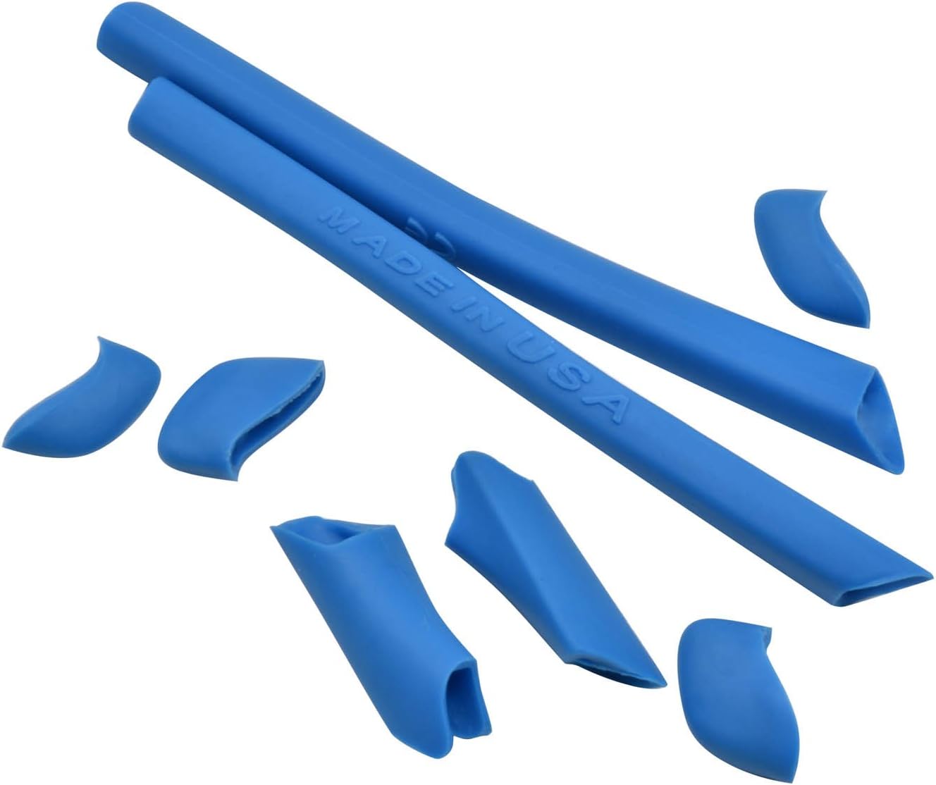 HKUCO White/Blue Replacement Silicone Leg Set For Half Jacket XLJ Sunglasses Earsocks Rubber Kit