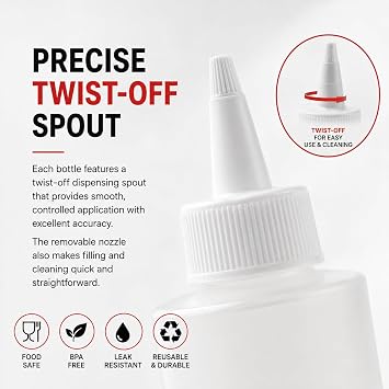 300ml / 10oz Squeeze Sauce Bottles Plastic Condiment Dispensers Pack of 1