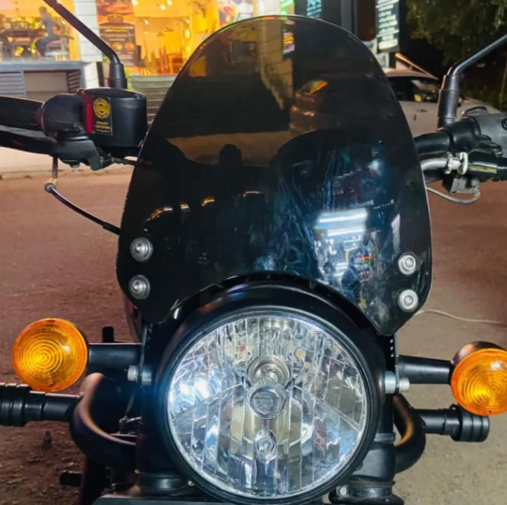 Sponsored Ad - Black Windshield Visor Kit Compatible with Hunter 350 Bike Windshield (Black) with Fitting