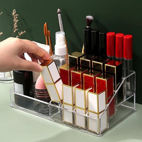 Miniatura 4 de Lápiz labial transparente organizador portátil y caja ligera para brochas de maquillaje, lápices labiales, esmalte de uñas