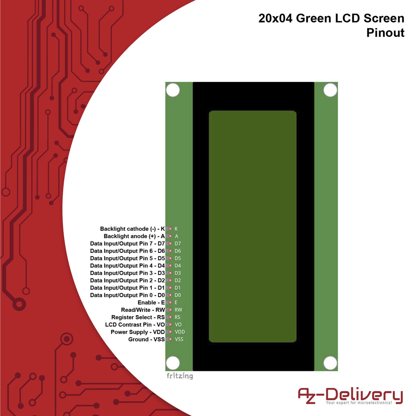 Display modulo LCD 3,3 V 20x4 caratteri, HD44780, contrasto elevato