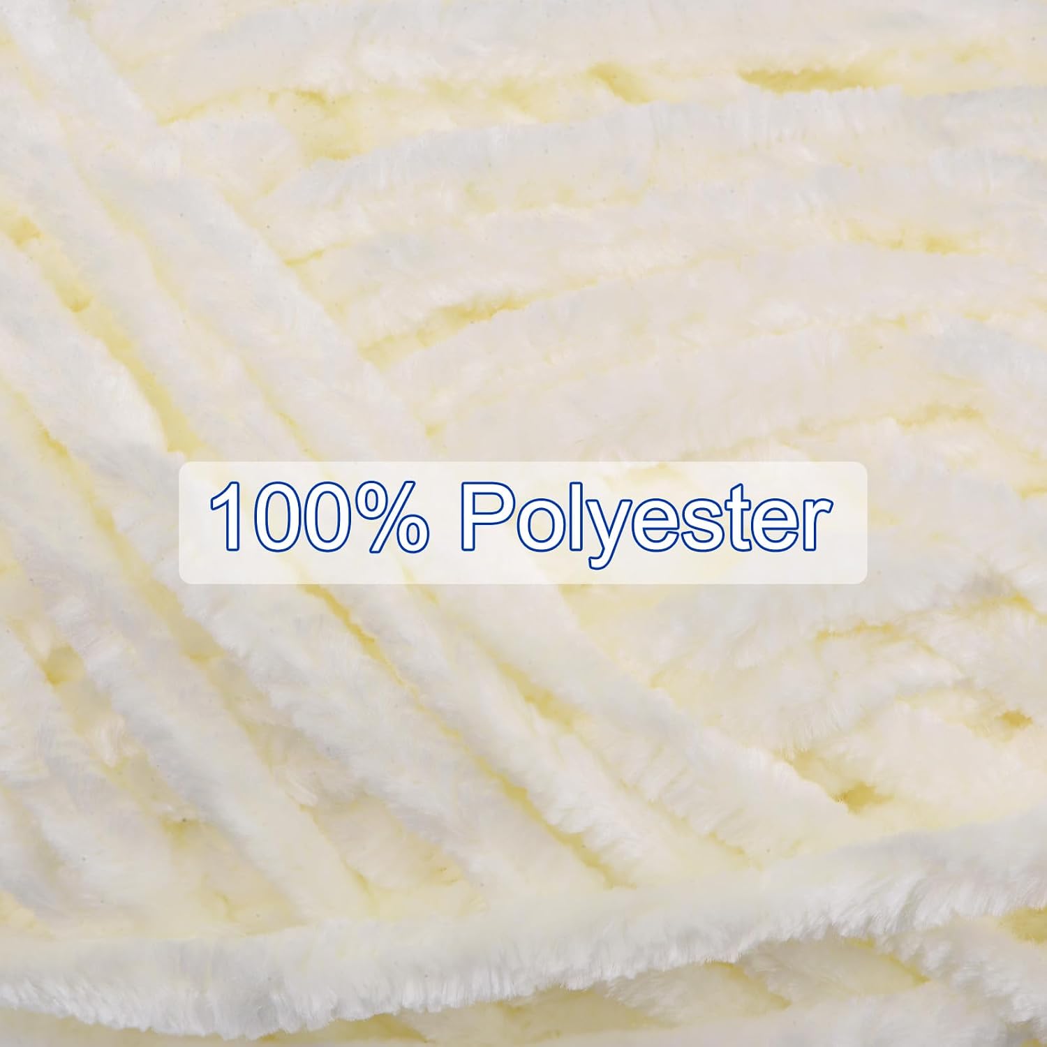 HARFINGTON 4pcs Velvet Yarn Soft Chenille Yarn 4x100g/14.1oz (347yds) Fluffy Warm Yarn for Knitting Crochet Weaving Blankets Bag Scarf Gloves, Cream