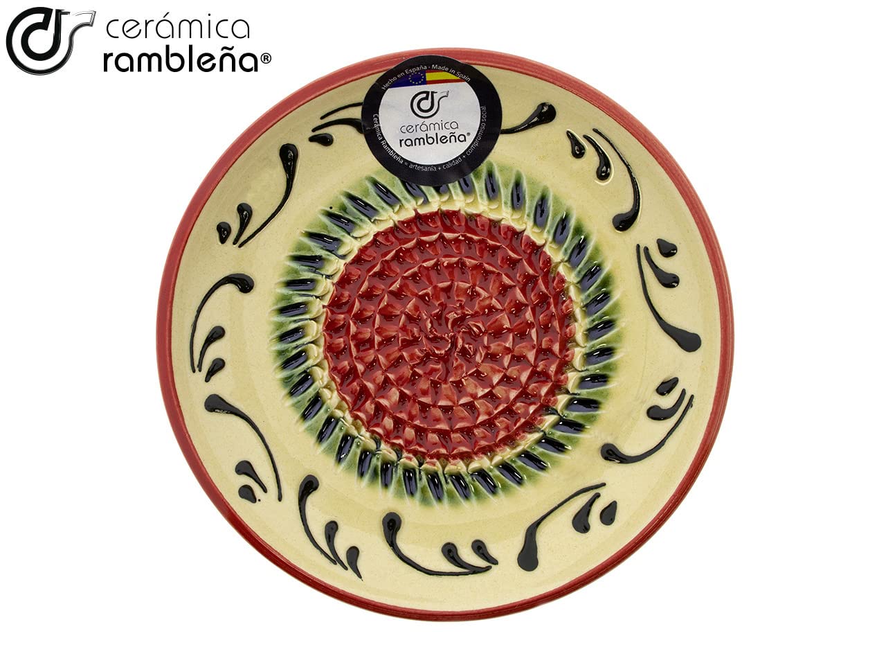 CERÁMICA RAMBLEÑA | Knoblauchreibe | Knoblauchschaber | Küchenreibe | Modell 10 | 12x12x2.5 cm