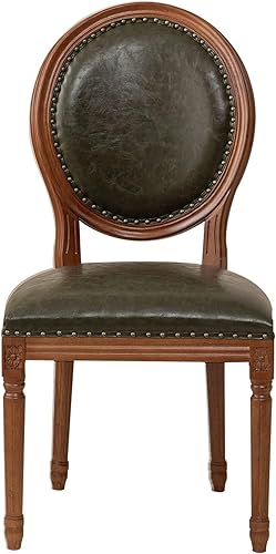Miniatura 13 de JKGHK - Sillas de comedor, sillas de cocina de madera, silla lateral tapizada de cuero para habitación con respaldo redondo, juego de sillas de sala