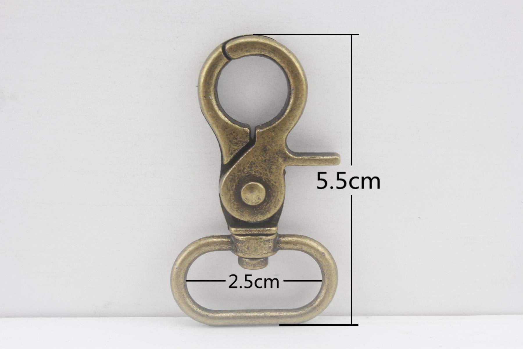 3dancraftit Lobster Claw Bolt Swivel Snap Hooks Clasp Lanyards Trigger Hook zinc alloying 1 inch / 25mm (Eye Size) 6 Pieces Anti Brass P79