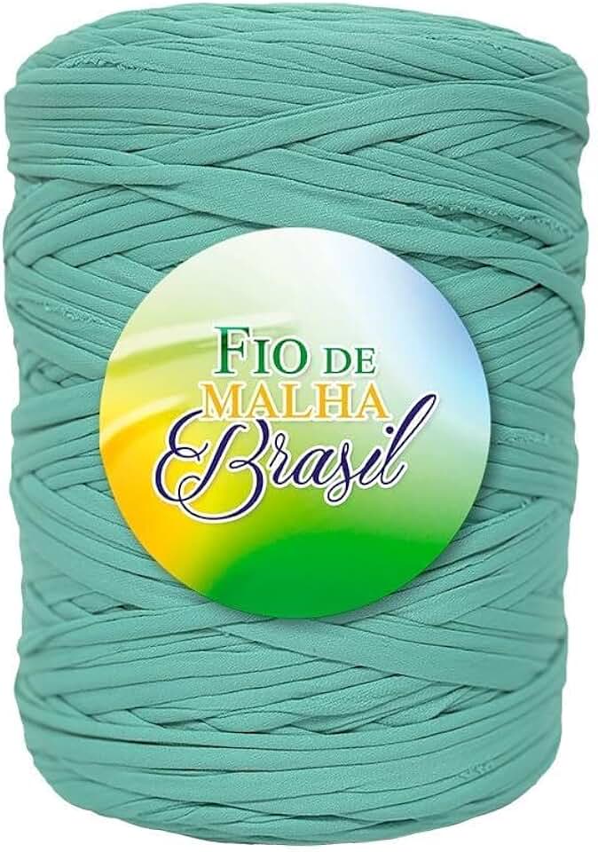 Fio de Malha Brasil, 1Kg, Cores Variadas, Lycra, para Crochê, Bolsa, Tapete (Tons Verde Água/Jade/Tiffany)