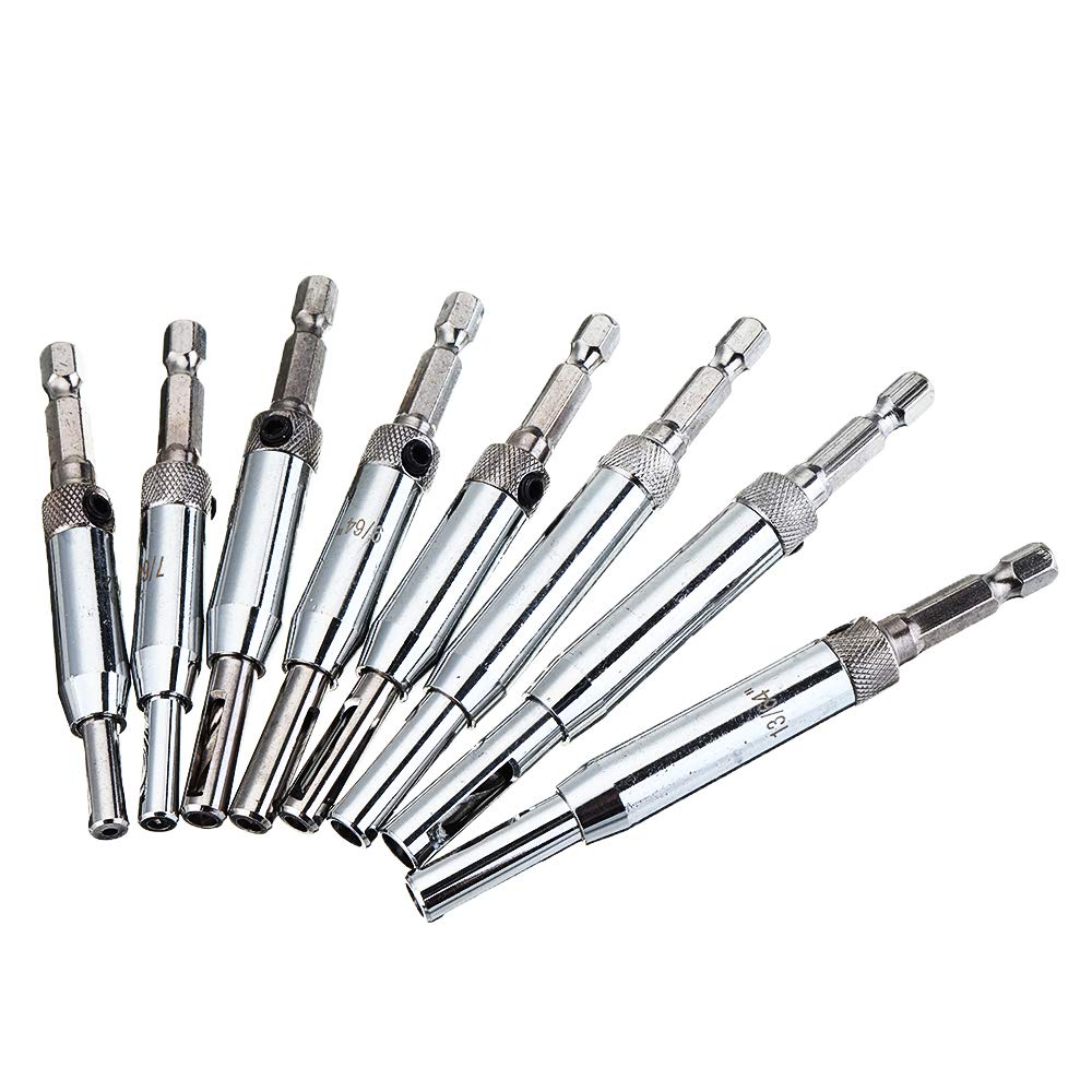 8Pcs 5/16-1/4 Inch Autocentrante Puerta Ventana Bisagra Set Twist Wood Taladro Broca Perforadora