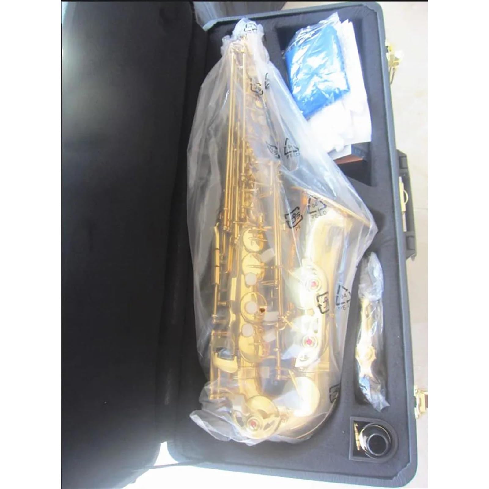 Złoty Saksofon Altowy Z Ustnikiem Instrument Muzyczny Profesjonalny Saksofon E-płaski profesjonalny Saksofon (Color : Ordinary bag)
