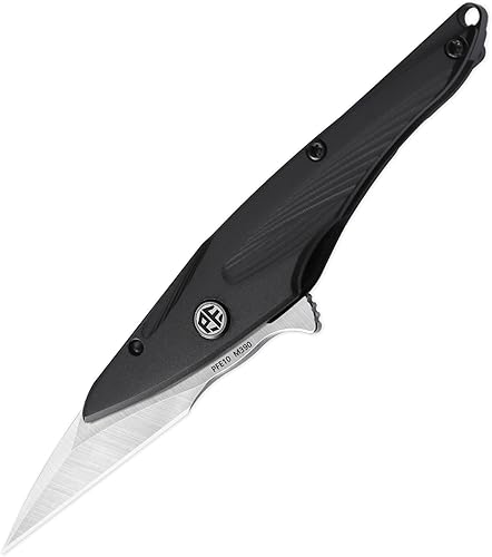 Petrified fish PFE10 - Cuchillo plegable para colibrí, hoja de satén M390 de 1.06 pulgadas, mango de titanio de 1.05 onzas, cuchillo de bolsillo