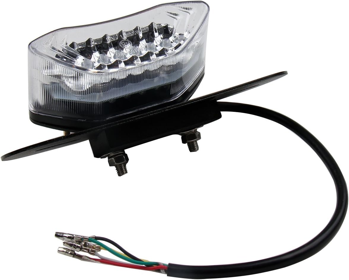 Clear LED Motorcycle Brake Tail Turn Signal License Plate Integrated Light Compatible for 2007 Yamaha V Star 1100 XVS1100AW Classic