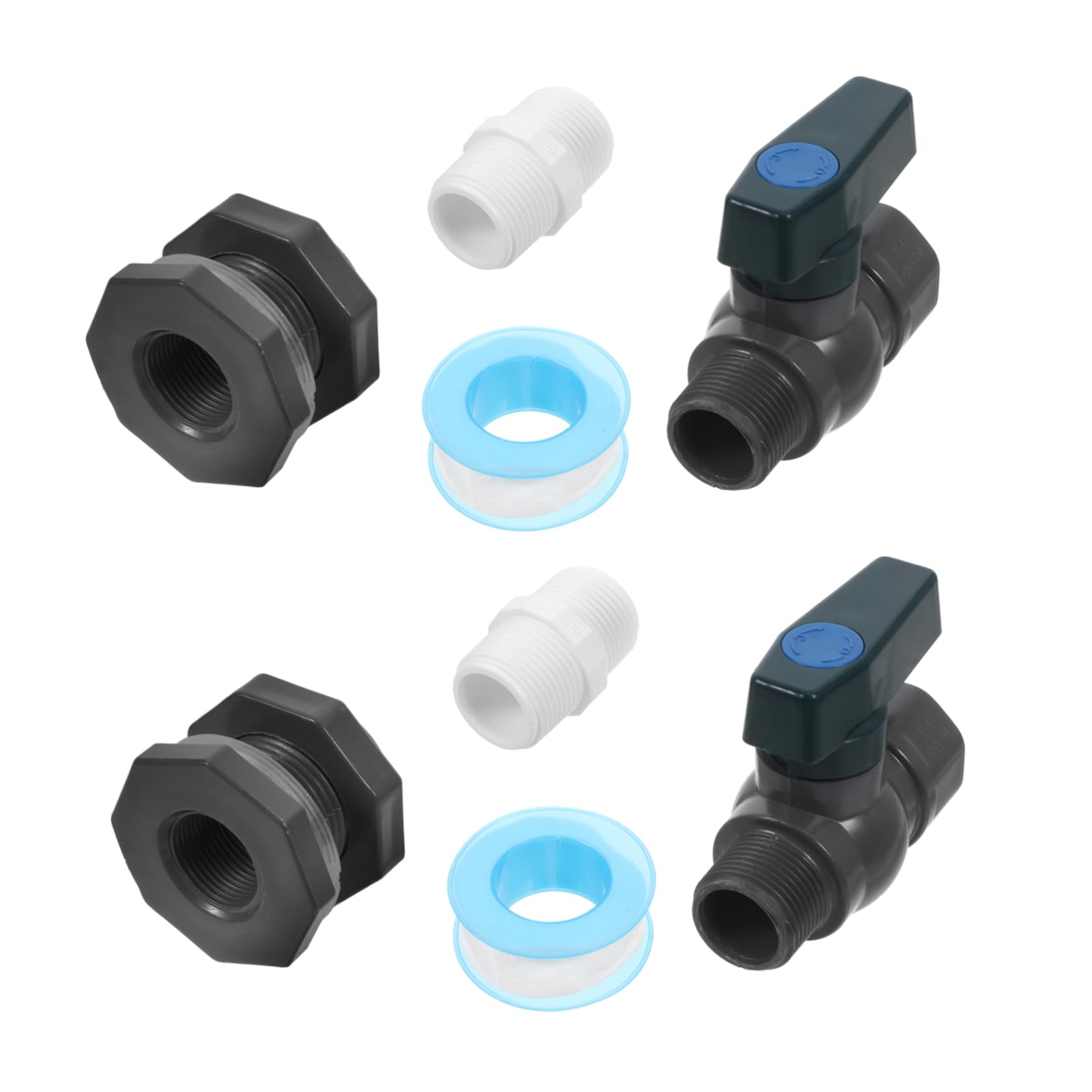 Raccord de cloison anti fuite pour tuyau arrosage et adaptateur robinet pour réservoir eau
