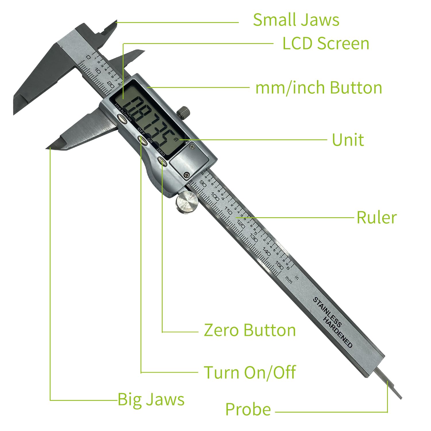 Viecam Digital Caliper - 6 Inch Stainless Steel -3