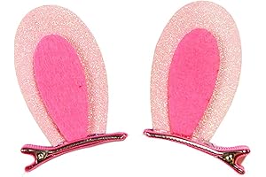 Baby Easter Bunny Headband with Flower Glitter Rabbit Ears