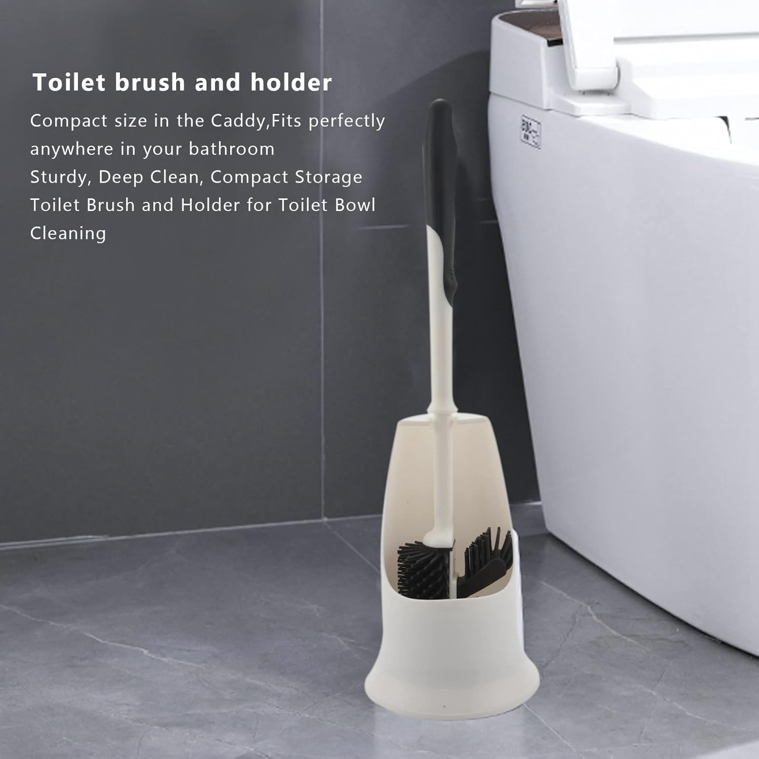 Toilet Brush And Holder,Toilet Bowl Cleaning Brush Set,Under Rim Lip Brush And Storage For Bathroom