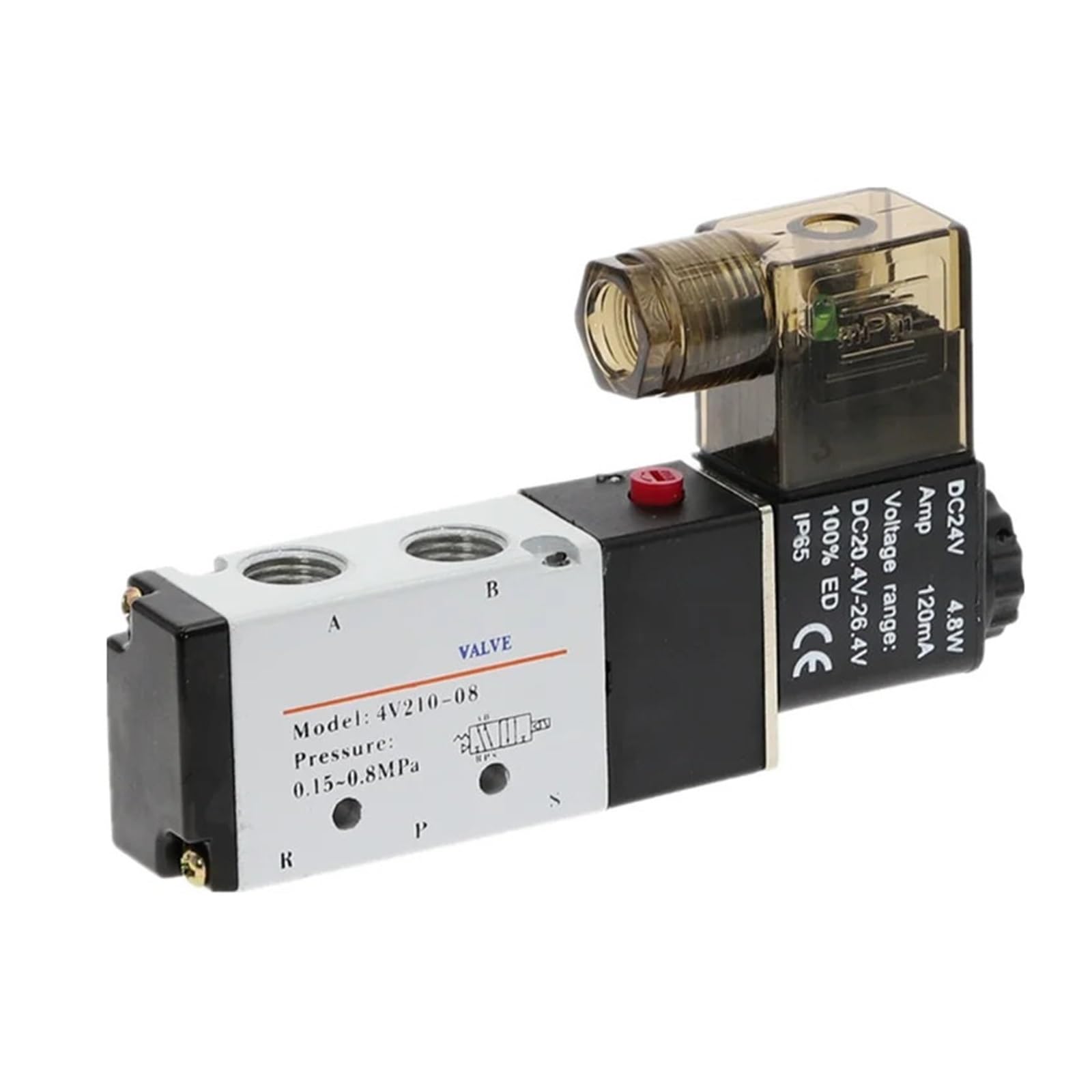 Électrovanne cinq voies 4V210-08 1/4" pour commutation pneumatique stable