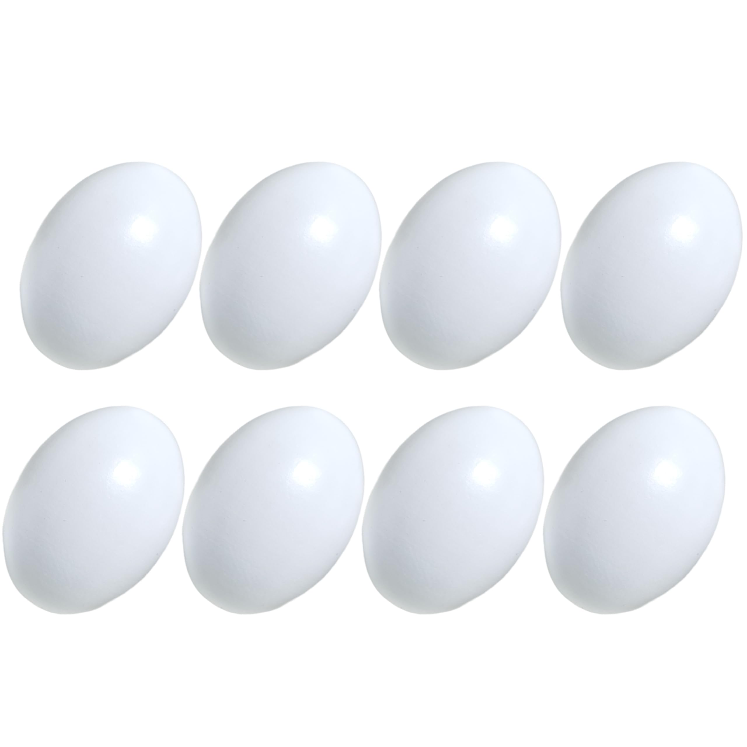 Azatemgo Fake Eggs Wooden Eggs Chicken White Eggs Easter Eggs Set of Wooden Fake Eggs to Help Lay Chickens 8 Pcs