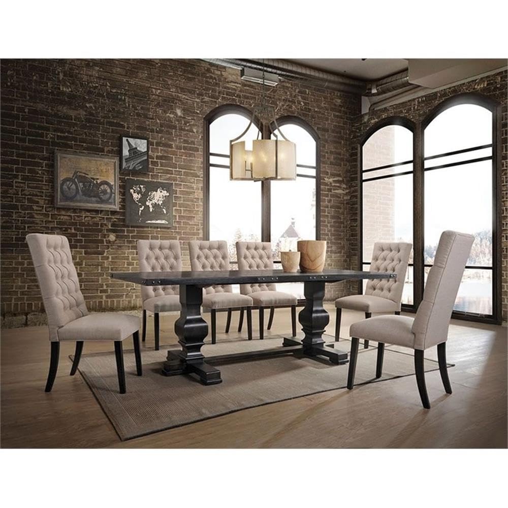 ACME Furniture ダイニングチェア Amazon｜ACME モーランドサイドチェア(2セット) - 74647 - タンリネン