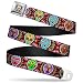 Buckle-Down Seatbelt Belt - Six Sugar Skulls Multi Color - 1.5" Wide - 24-38 Inches in Length