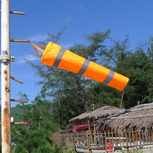 CrocSee Airport Windsock Outdoor Orange Rip-Stop Wind Sock Windsocks with Reflective Belts Length(30") - Thumbnail 4