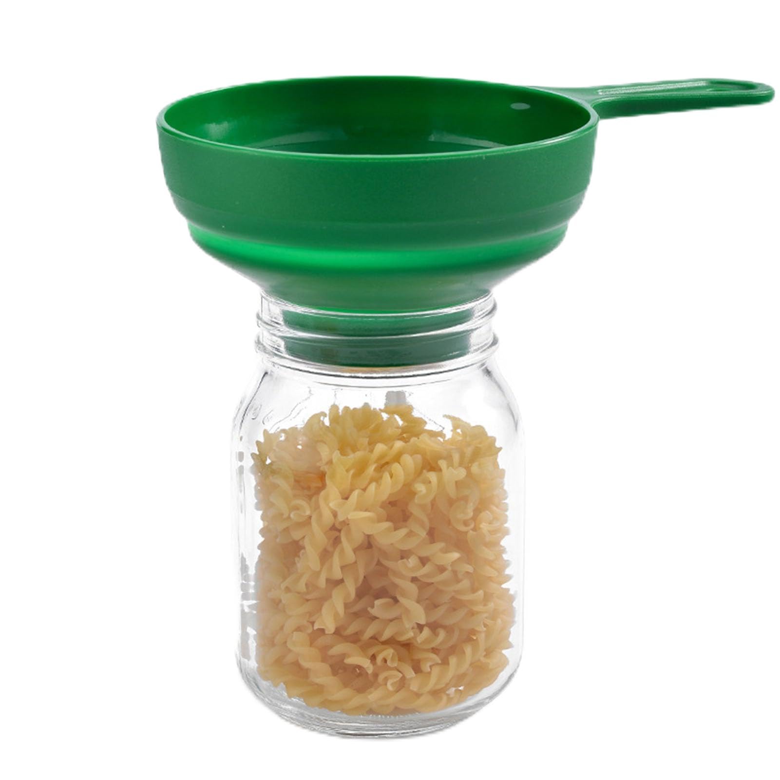 CHICIRIS Silicone Funnel, Green, Kitchen Funnel, Filling Bottles & Mason Jars, Wide Mouth, Food Grade Silicone
