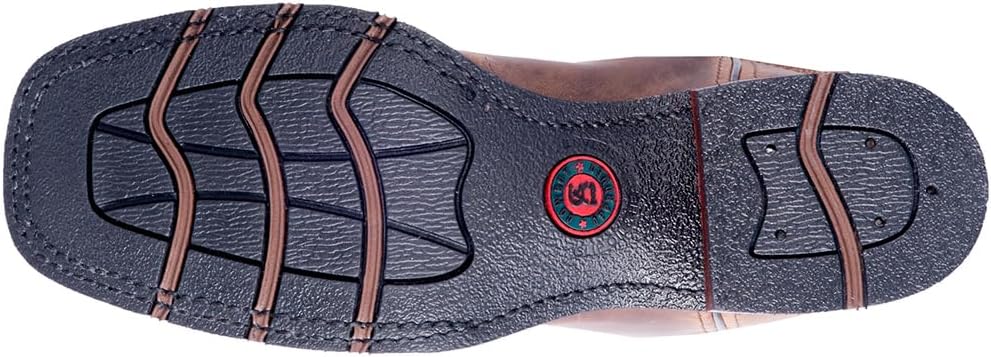 Laredo Mens Kane Embroidered Square Toe Pull On Casual Boots Mid Calf - Brown - Image 7