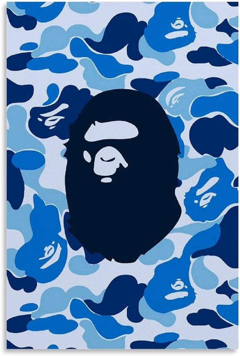 DAMAIX Bathing Ape Camo decorations Poster Decorative Painting Canvas Wall Art Living Room Posters Bedroom Painting 08x12inch(20x30cm)