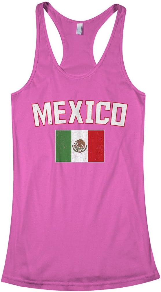 Threadrock Women's Mexico Flag Racerback Tank Top