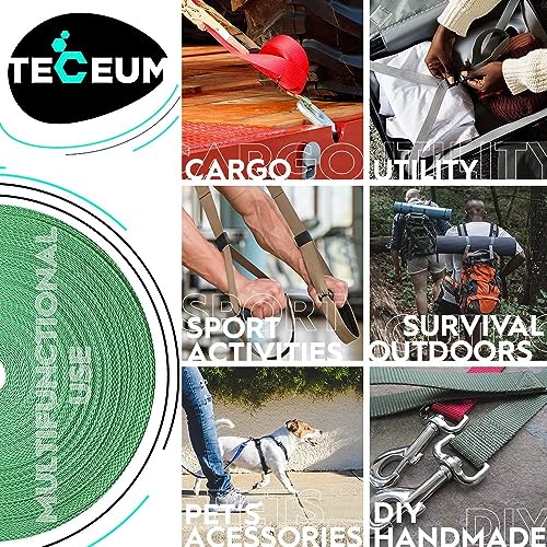 Image of TECEUM 3 /4 inch & 5 /8 inch & 1 inch & 1.5 inch & 2 inch Webbing - 10 25 50 Yards - 40+ Colors - Heavy Duty 1 Inch 1.5 Inch 2 Inch Backpack Straps - Webbing for Outdoors Indoors Crafting DIY