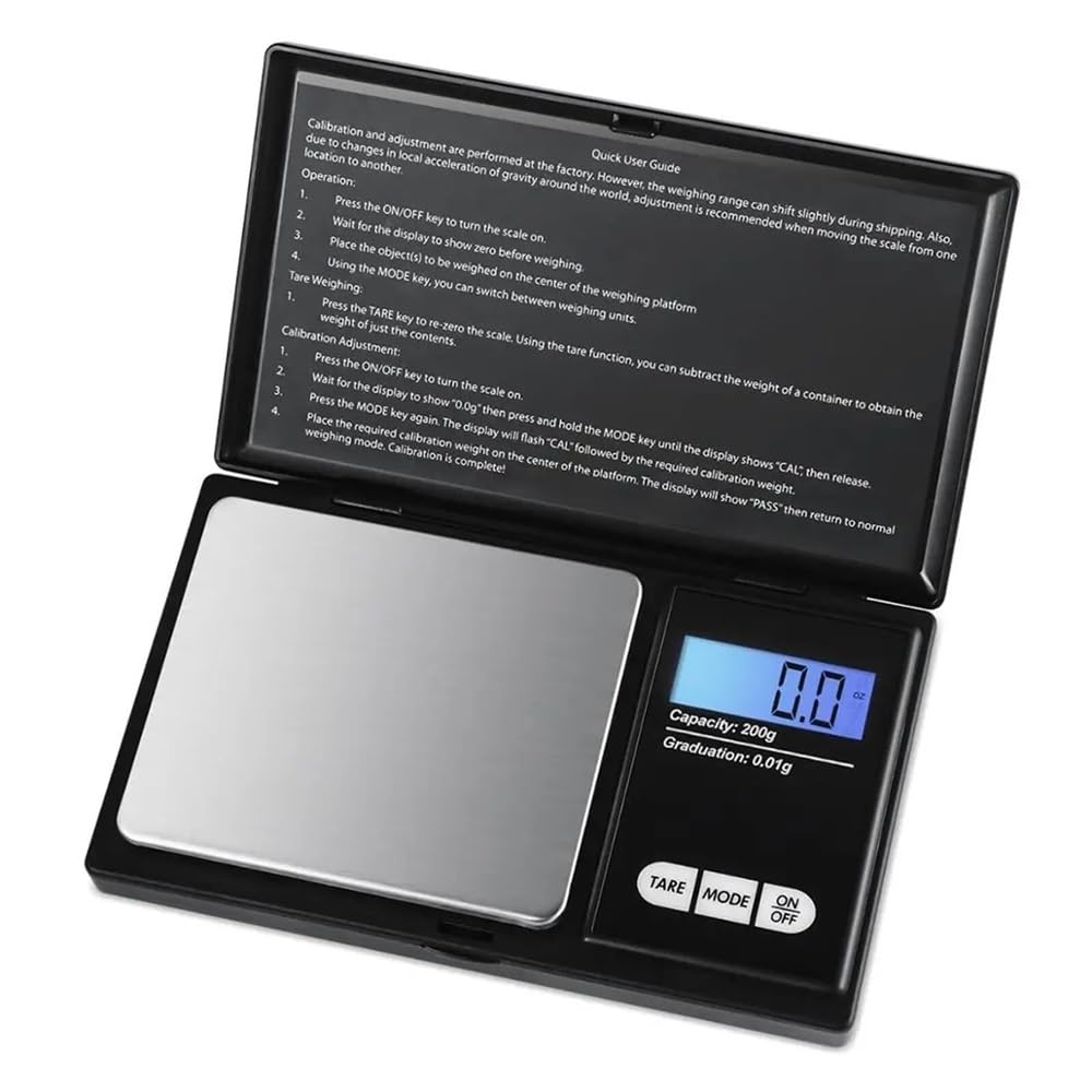 200g Mini Digital Scale Jewelry Kitchen Weight Scales Portable Stainless Steel Pocket High Accuracy LCD Display