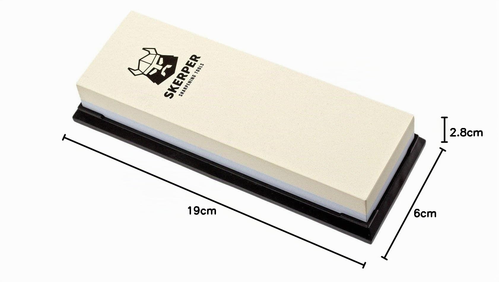 Pierre à Aiguiser Skerper Basic SH002 Grain 1000/3000, Pour Redonner un Tranchant Rasoir à vos Couteaux de Cuisine ou de Poche