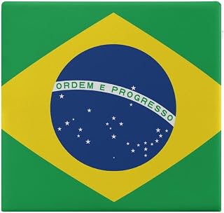 Square Chair Cushions with Removable Washable Cover, Memory Foam Brazilian Brazil Flag Floor Pillows for Living Room, Office and Kitchen Use
