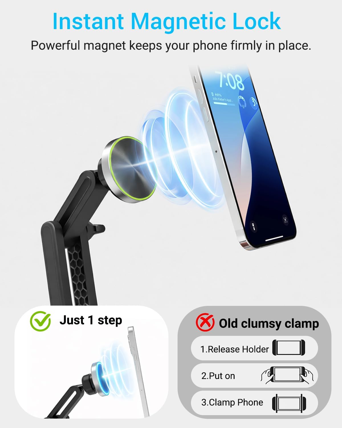 Magnetic Cell Phone Leather Pillow Stand, 【Stain-Resistant】 Kindle Pillow Holder with 2 Snack Bowl, Adjustable Smartphone Holder for Lap/Bed/Sofa, Fit 4-7" iPhone, Kindle, E-Reader, iPad mini