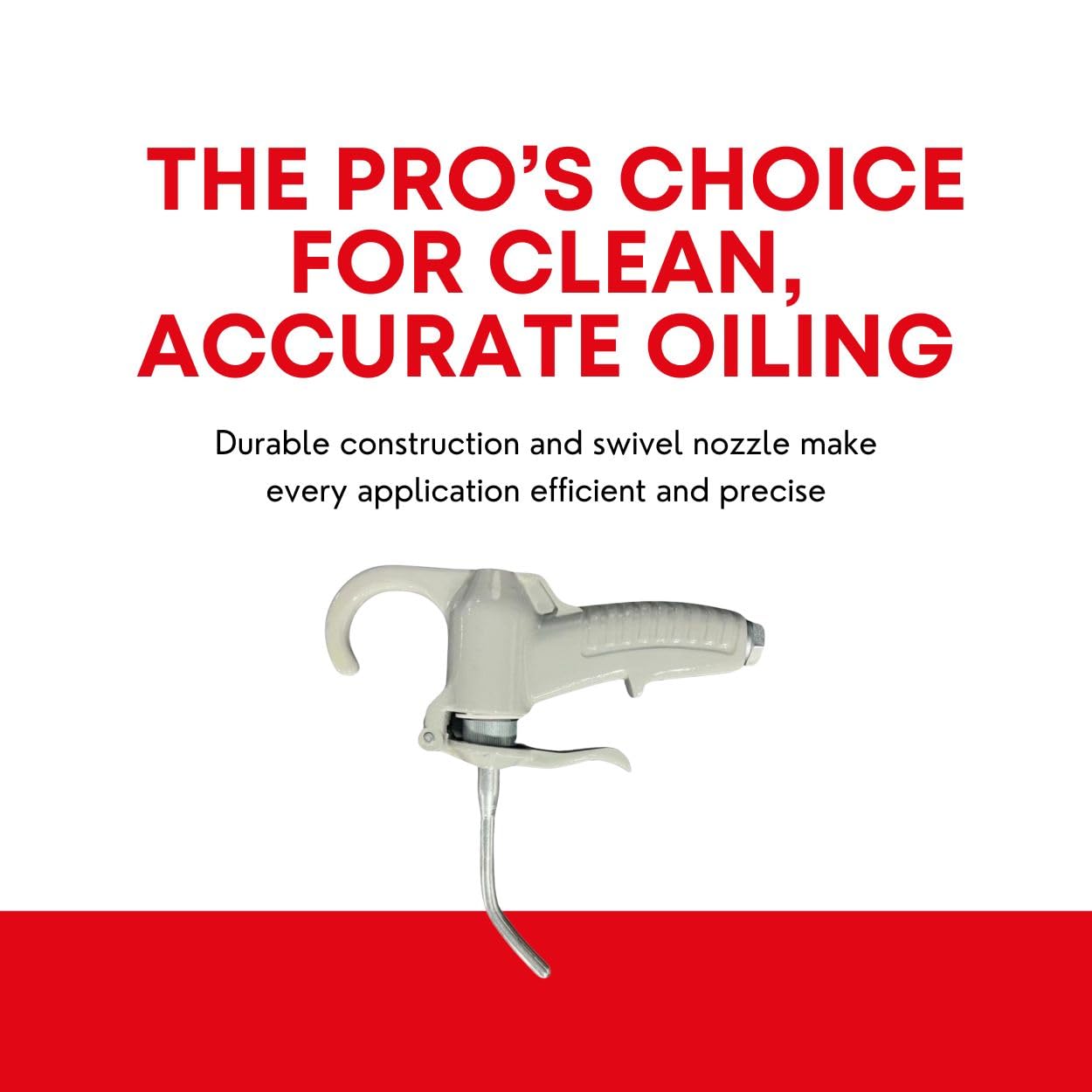 Rothenberger Oiler Gun Accessory for Bucket Oiler with Swivel Nozzle and Ergonomic Two Finger Trigger - For Use with MFR. No. 70753 - 50009.