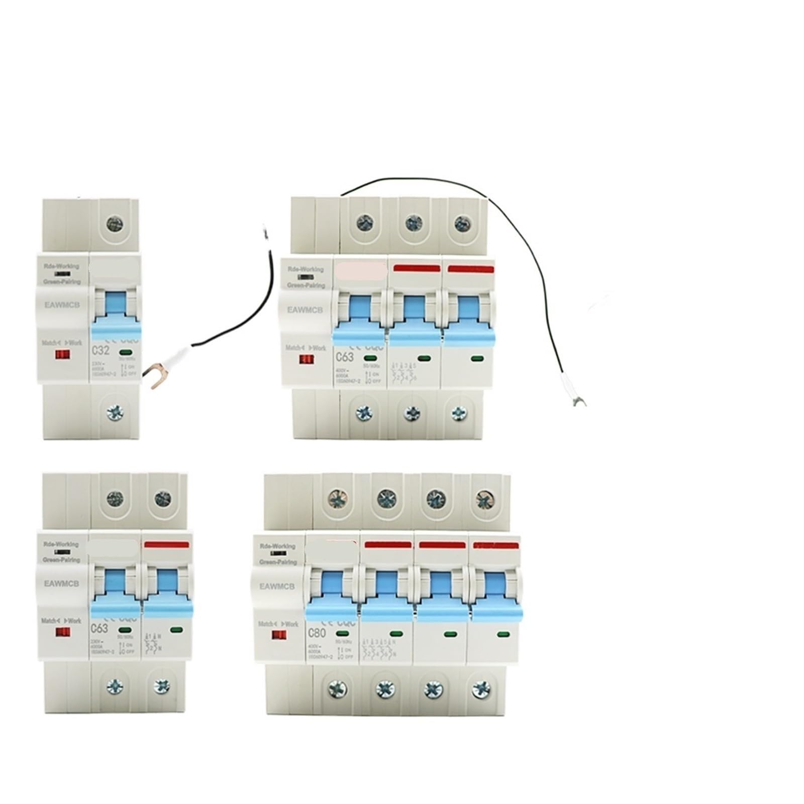 Interruptor automático inteligente Zigbee de 4 polos y 25A compatible con comandos de voz