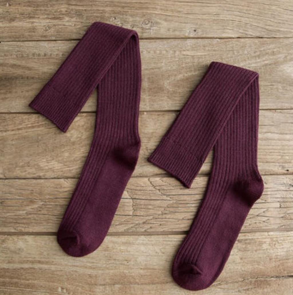 Chaussettes d'automne et d'hiver pour femmes SHISHI idéales sous vos bottes en rouge bordeaux