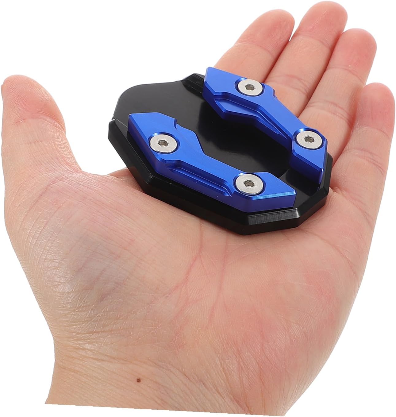 2pcs Motorcycle Side Stand Pads for Nmax155 Xmax 300 Blue Kickstand Support Plates Anti-skid Enlarged Base Motorcycle Kickstand Extension for Grass and Soft Ground