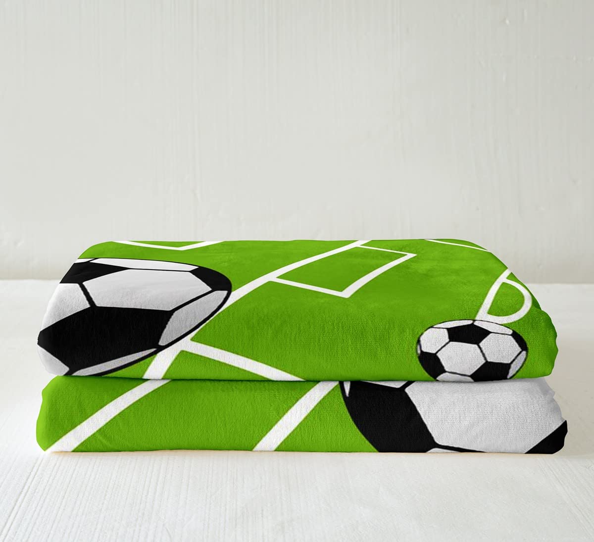 coperta in pile con di calcio,per letto,divano,giochi di calcio competitivi,coperta con motivo a pallone da calcio,coperta sfocata,per camera da letto,221 x 238 cm