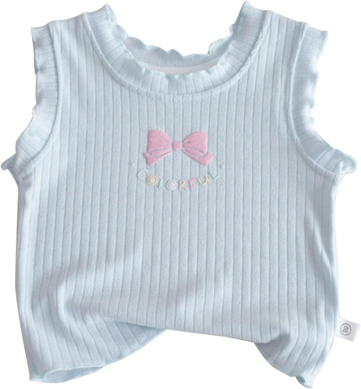 Kids Girls Ribbed Tank Tops Summer Casual Ruffle Sleeveless Shirts Cute Bow Lightweight Breathable Soft Tops Toddler