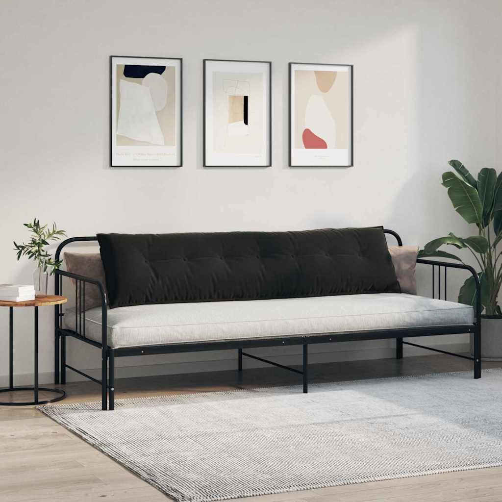 Poduszka na oparcie czarna, 200 x 50 cm, tkanina sztruksowa, ergonomiczna z wypełnieniem poliestrowym, do salonu, sypialni, biura, poduszka boczna, poduszka podpierająca plecy, wygodna