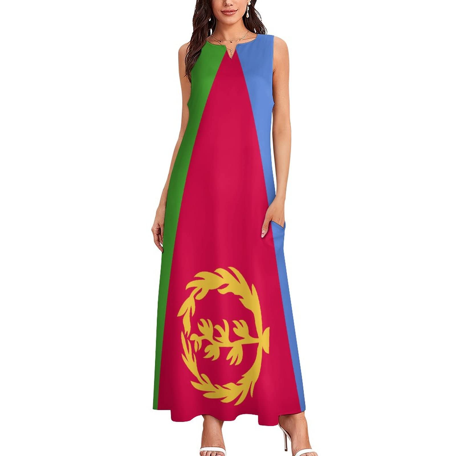 Amazon.com: Adugen Origei Eritrea Flag Long Dress Dress Ladies Casual  Fashion Body Dress for Women 3XL : Clothing, Shoes & Jewelry