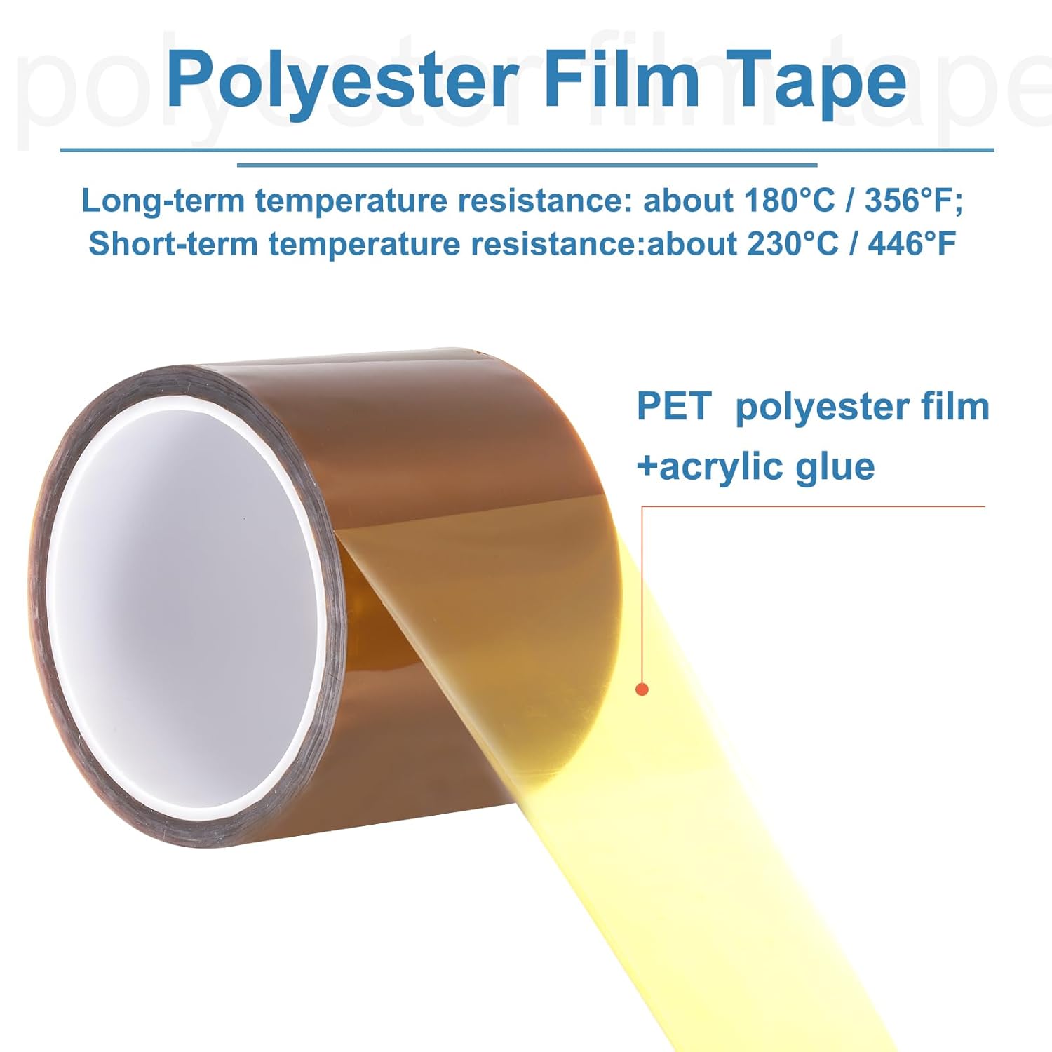 uxcell Heat Tape 3" x 108ft High Temperature Heat Resistant Transfer Tape for Sublimation Press Vinyl Electronics 3D Printers DIY Crafts, Brown