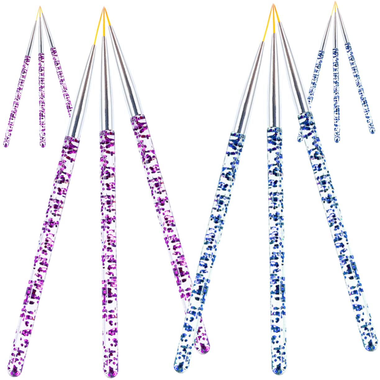 LIFKOME 12Pcs Nail Art Brush Pens Dual Ended Striping Nail Art Tools for Fine Detailing Flower Painting and Pattern Design for Home and Salon Manicure