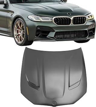 Fit 2017-2023 BMW 5 Series G30 Sedan & F90 M5 Hood Panel F90 M5 CS Style | IKON MOTORSPORTS, Aluminum, Black, Engine Front Bumper Hood Engine Bonnet Cover