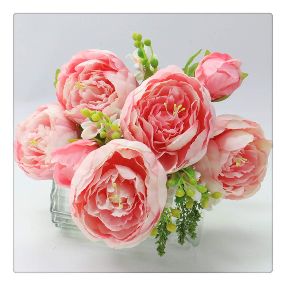 Lmy0624 Artificial Flower Peonies Flower Bride Bouquet Hand Flower Wedding Bouquet Decor Home Table Silk Fake Materials Peony Rose 50cm