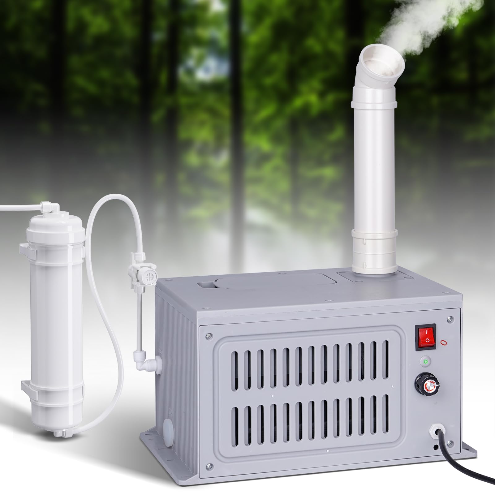 Umidificatore Industriale Grande Volume Mist Umidificatore Ad Ultrasuoni Macchina Nebbia con Filtro Universale Tubo in PVC per Officina Supermercato Magazzino Pianta Ver